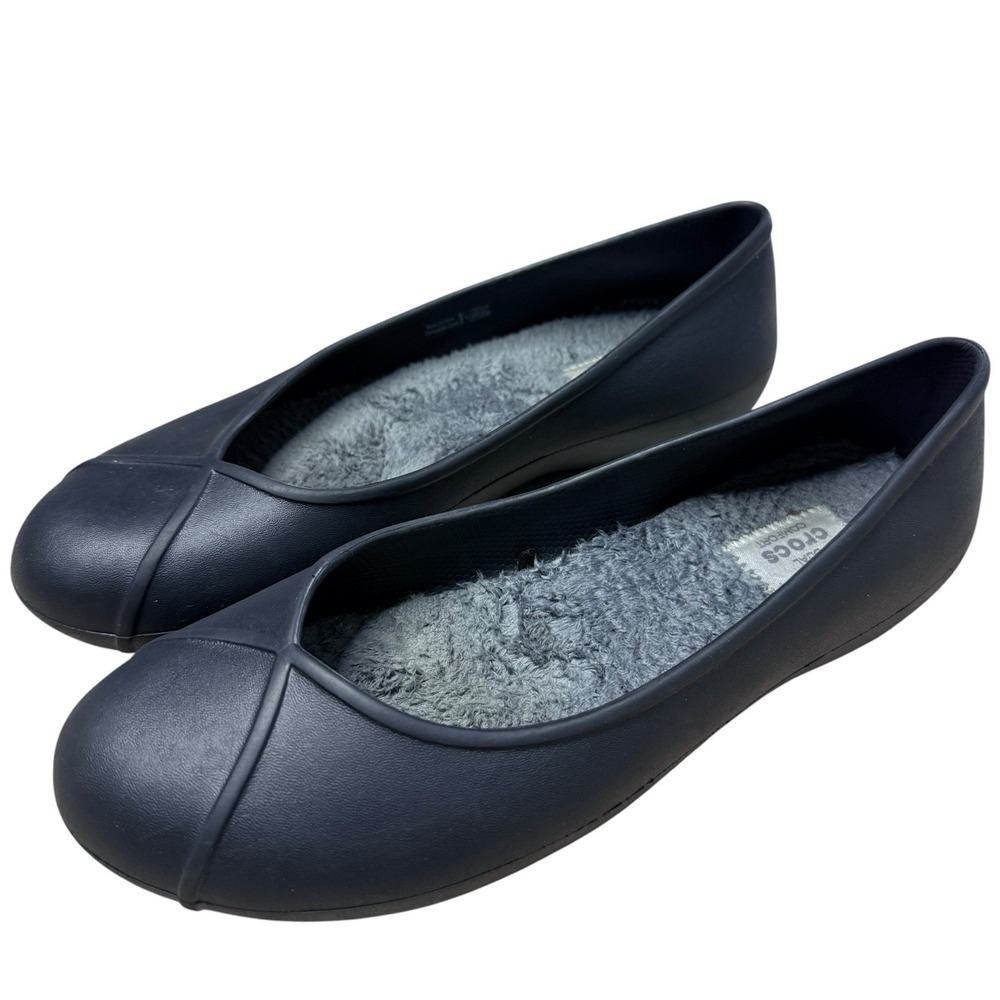 Crocs Olivia II Ballet Flats Women's Size 9 Faux Fur Lined Dual Comfort Shoes - Picture 2 of 11